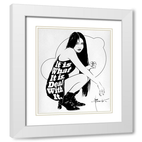 It Is White Modern Wood Framed Art Print with Double Matting by TMBorenstein