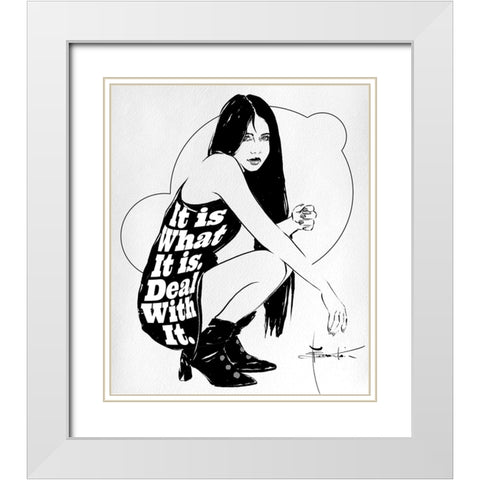 It Is White Modern Wood Framed Art Print with Double Matting by TMBorenstein