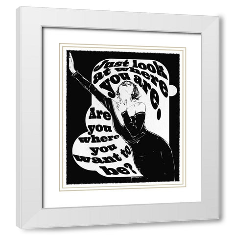 Just Look White Modern Wood Framed Art Print with Double Matting by TMBorenstein