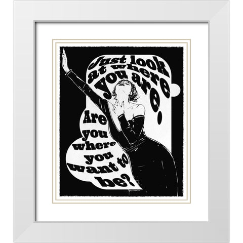 Just Look White Modern Wood Framed Art Print with Double Matting by TMBorenstein