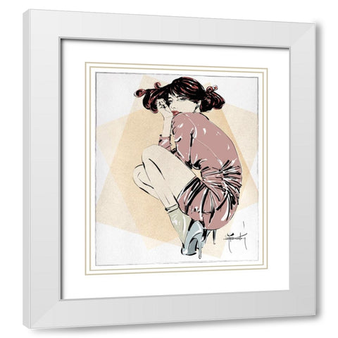 In A Pose White Modern Wood Framed Art Print with Double Matting by TMBorenstein