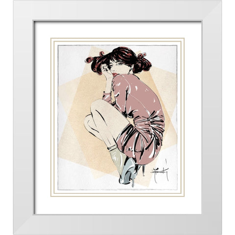 In A Pose White Modern Wood Framed Art Print with Double Matting by TMBorenstein