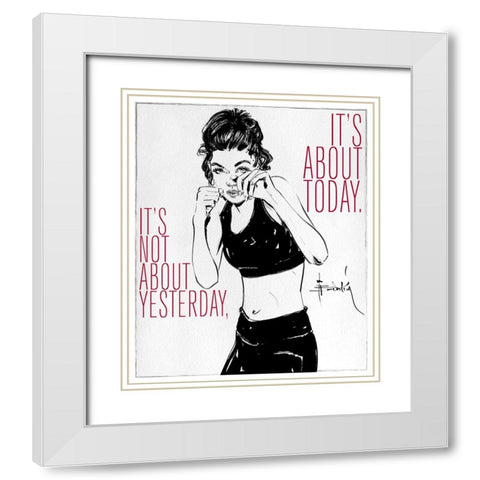 Its About Today White Modern Wood Framed Art Print with Double Matting by TMBorenstein