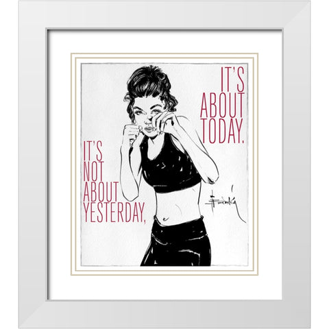 Its About Today White Modern Wood Framed Art Print with Double Matting by TMBorenstein