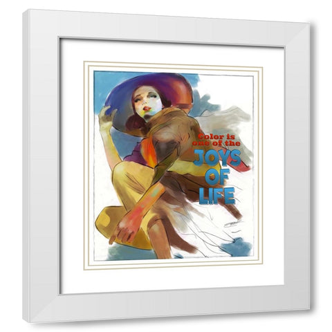 Joys Of Life White Modern Wood Framed Art Print with Double Matting by TMBorenstein