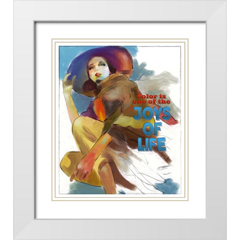 Joys Of Life White Modern Wood Framed Art Print with Double Matting by TMBorenstein
