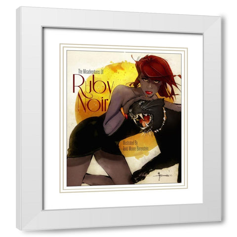 43 Ruby Noir White Modern Wood Framed Art Print with Double Matting by TMBorenstein