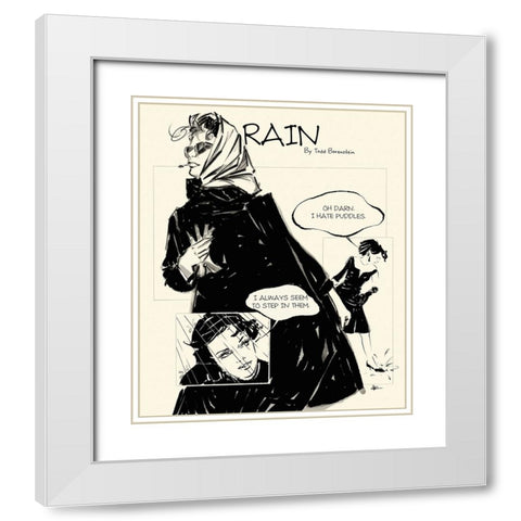 45 Rain White Modern Wood Framed Art Print with Double Matting by TMBorenstein