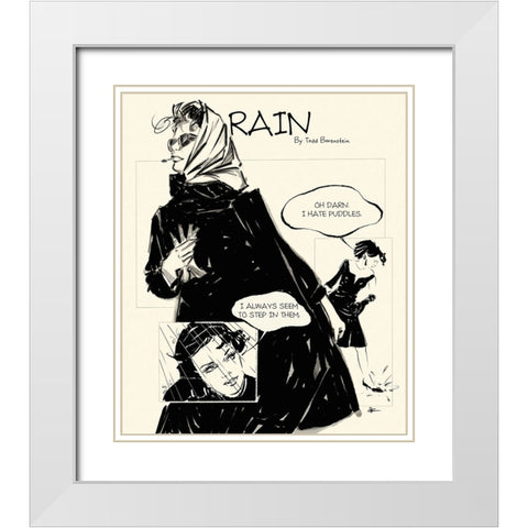 45 Rain White Modern Wood Framed Art Print with Double Matting by TMBorenstein