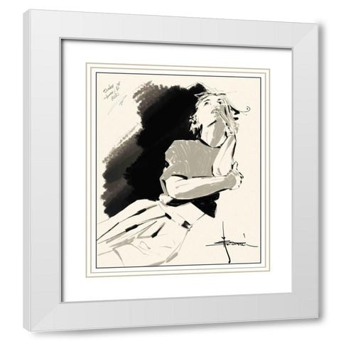 46 Thinking White Modern Wood Framed Art Print with Double Matting by TMBorenstein