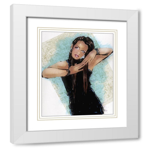 47 See Saw White Modern Wood Framed Art Print with Double Matting by TMBorenstein