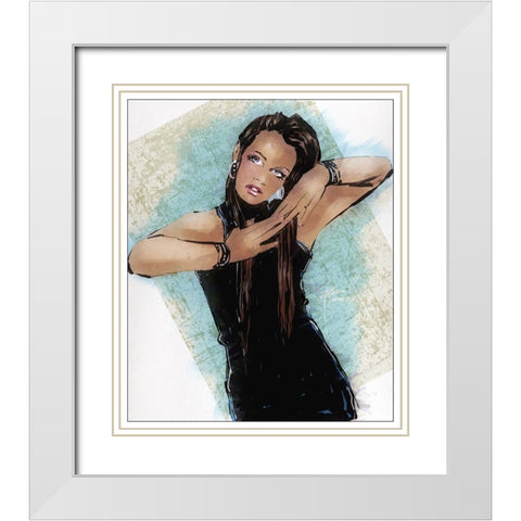 47 See Saw White Modern Wood Framed Art Print with Double Matting by TMBorenstein