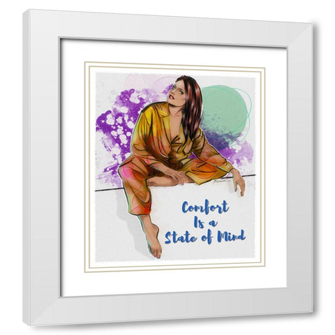 55 Artwork 5 White Modern Wood Framed Art Print with Double Matting by TMBorenstein