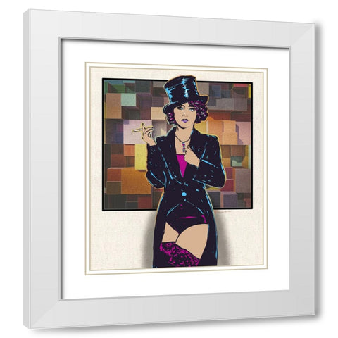 Circus White Modern Wood Framed Art Print with Double Matting by TMBorenstein