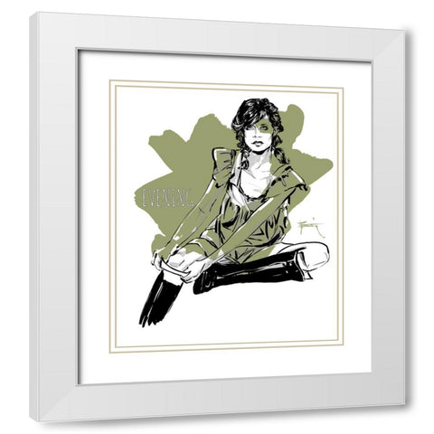 Evening 2 White Modern Wood Framed Art Print with Double Matting by TMBorenstein