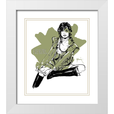 Evening 2 White Modern Wood Framed Art Print with Double Matting by TMBorenstein