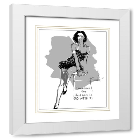 Go With It White Modern Wood Framed Art Print with Double Matting by TMBorenstein