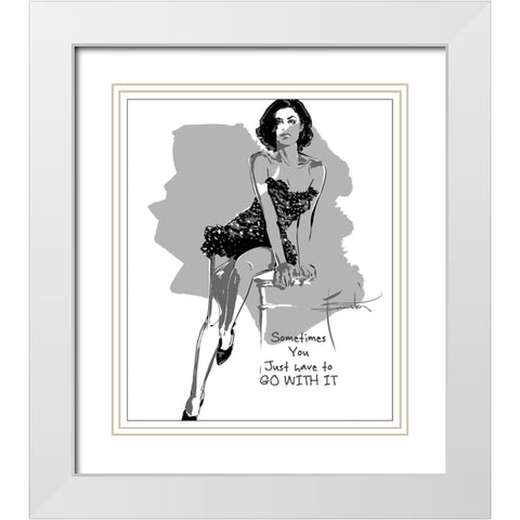 Go With It White Modern Wood Framed Art Print with Double Matting by TMBorenstein