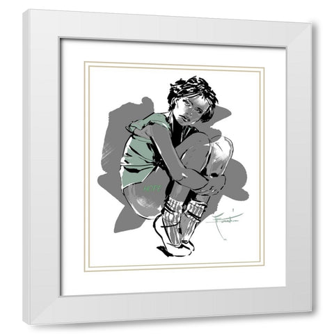 Hope White Modern Wood Framed Art Print with Double Matting by TMBorenstein