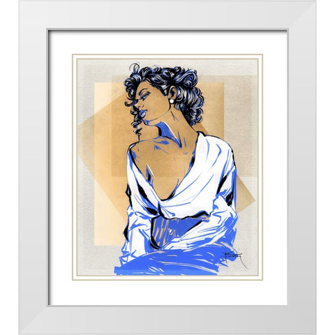 Look My Way White Modern Wood Framed Art Print with Double Matting by TMBorenstein