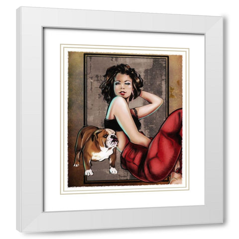 Me And Boo White Modern Wood Framed Art Print with Double Matting by TMBorenstein