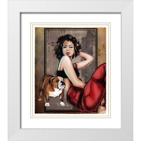 Me And Boo White Modern Wood Framed Art Print with Double Matting by TMBorenstein