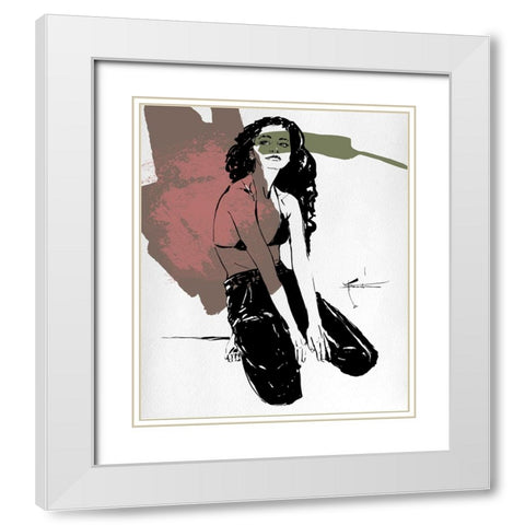 Mind Game White Modern Wood Framed Art Print with Double Matting by TMBorenstein