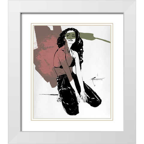 Mind Game White Modern Wood Framed Art Print with Double Matting by TMBorenstein