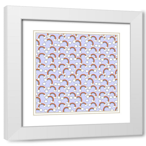 Mini Rainbows White Modern Wood Framed Art Print with Double Matting by Wade, Valarie
