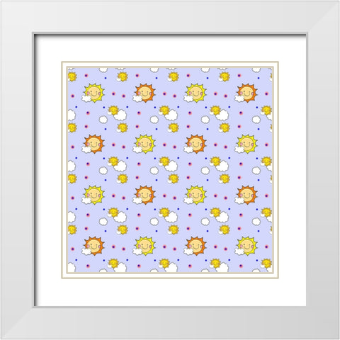 Smiling Sun White Modern Wood Framed Art Print with Double Matting by Wade, Valarie