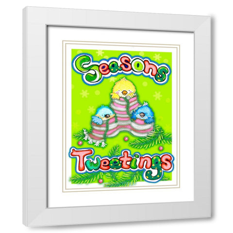 Seasons Tweetings White Modern Wood Framed Art Print with Double Matting by Wade, Valarie