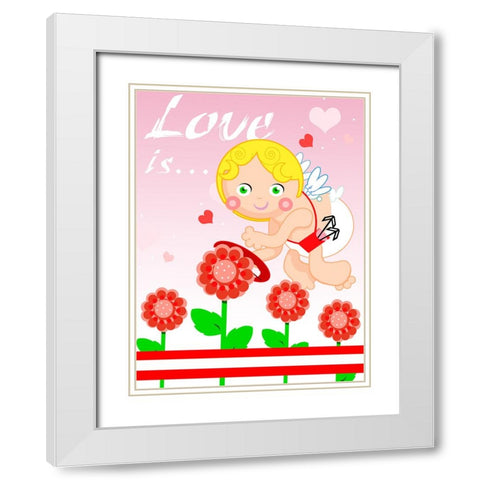 Love Is White Modern Wood Framed Art Print with Double Matting by Wade, Valarie