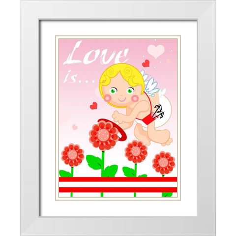 Love Is White Modern Wood Framed Art Print with Double Matting by Wade, Valarie