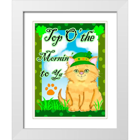 Top o The Mornin White Modern Wood Framed Art Print with Double Matting by Wade, Valarie