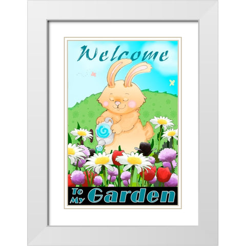 Watering Can White Modern Wood Framed Art Print with Double Matting by Wade, Valarie