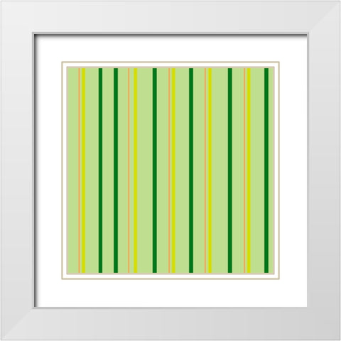 Stripe Pattern White Modern Wood Framed Art Print with Double Matting by Wade, Valarie