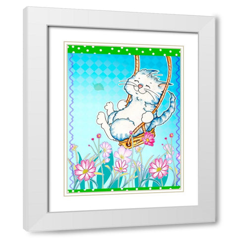 Spring Swing White Modern Wood Framed Art Print with Double Matting by Wade, Valarie