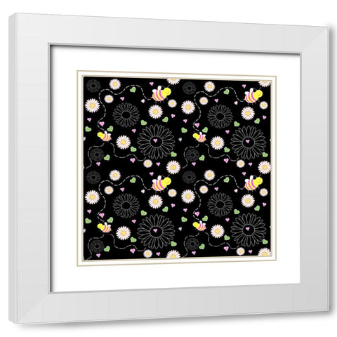 Hearts 3 White Modern Wood Framed Art Print with Double Matting by Wade, Valarie