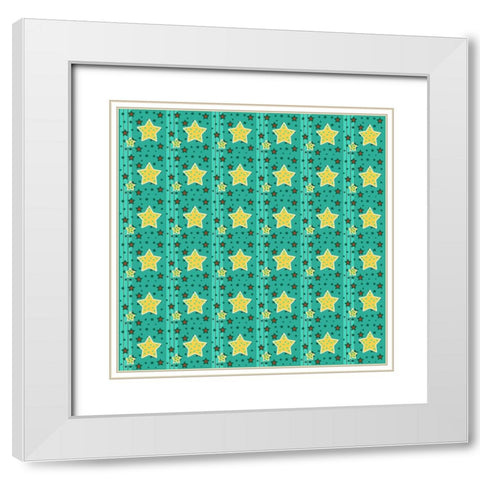 Stars 1 White Modern Wood Framed Art Print with Double Matting by Wade, Valarie