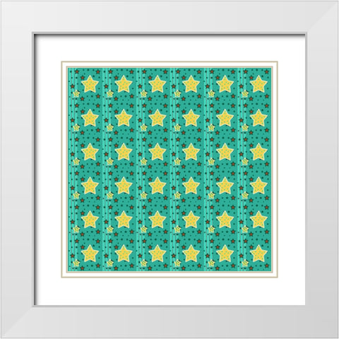 Stars 1 White Modern Wood Framed Art Print with Double Matting by Wade, Valarie