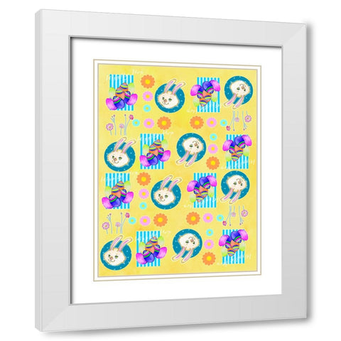 Easter Pattern 1 White Modern Wood Framed Art Print with Double Matting by Wade, Valarie