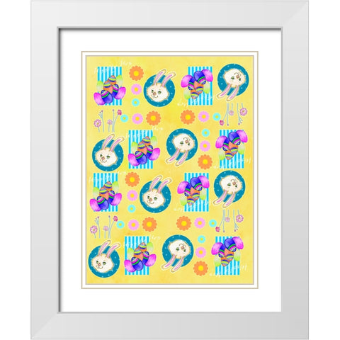 Easter Pattern 1 White Modern Wood Framed Art Print with Double Matting by Wade, Valarie
