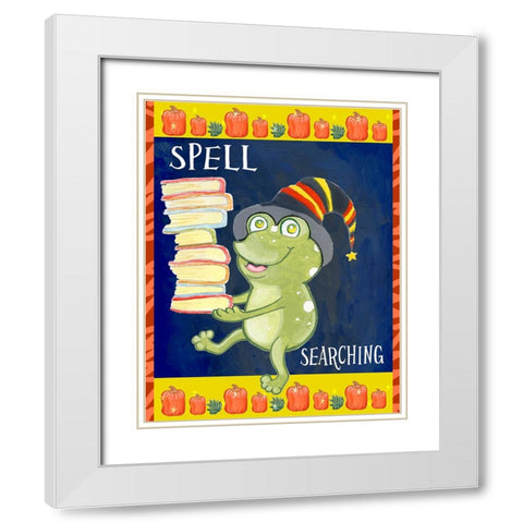 Spell Searching White Modern Wood Framed Art Print with Double Matting by Wade, Valarie