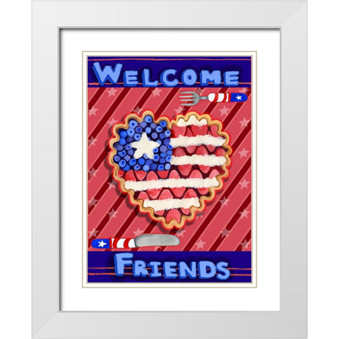 Patriotic Pie White Modern Wood Framed Art Print with Double Matting by Wade, Valarie