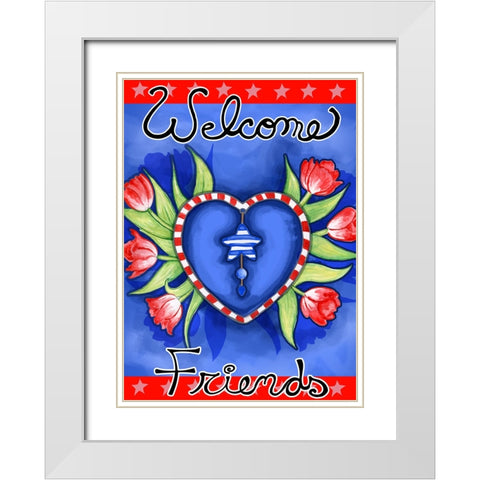 Poppy Heart White Modern Wood Framed Art Print with Double Matting by Wade, Valarie