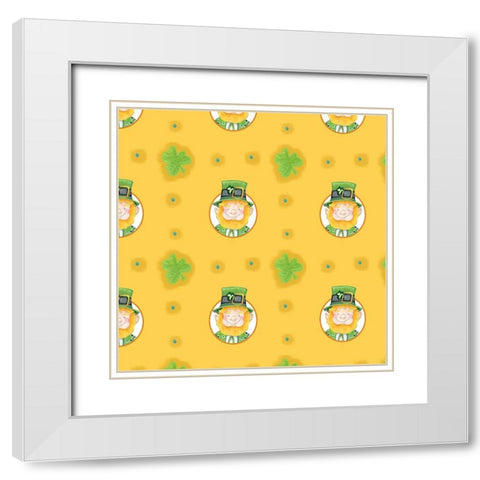 Leprechaun White Modern Wood Framed Art Print with Double Matting by Wade, Valarie