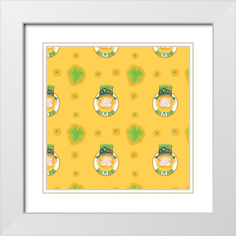 Leprechaun White Modern Wood Framed Art Print with Double Matting by Wade, Valarie