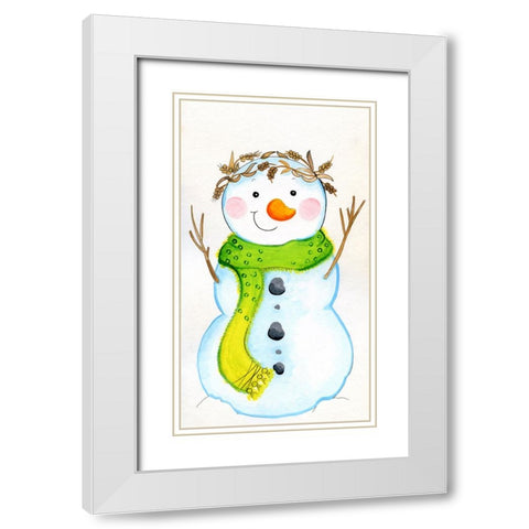 Green Scarf White Modern Wood Framed Art Print with Double Matting by Wade, Valarie