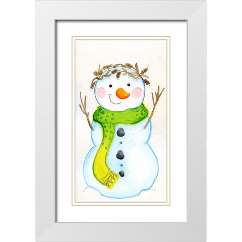 Green Scarf White Modern Wood Framed Art Print with Double Matting by Wade, Valarie