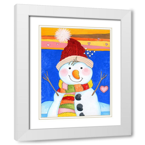 Love Keeps Me Warm White Modern Wood Framed Art Print with Double Matting by Wade, Valarie